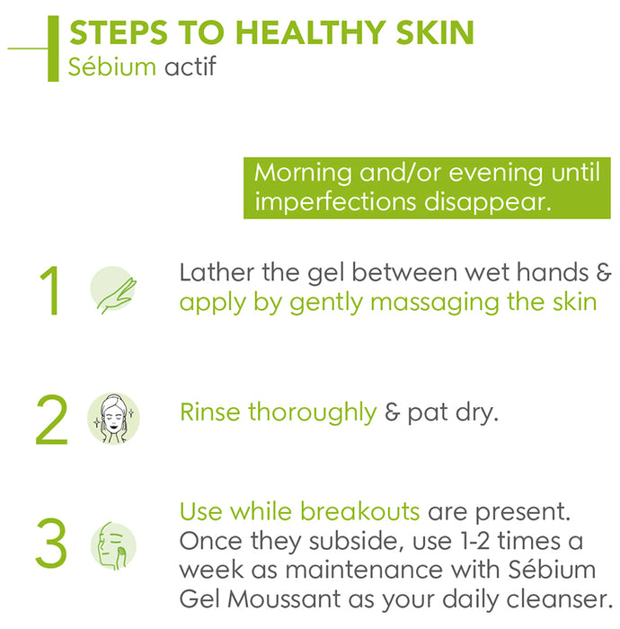 Bioderma Sebium Gel Moussant Actif Purifying Cleansing Active Foaming Gel