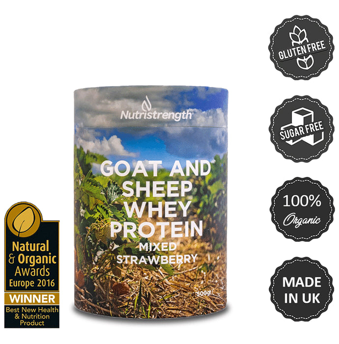 Nutristrength Goat and Sheep Whey Protein Powder Mixed Strawberry - Classic Derma