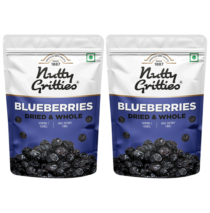 Nutty Gritties Blueberries Dried & Whole Healthy Snack(150gm Each) - Classic Derma