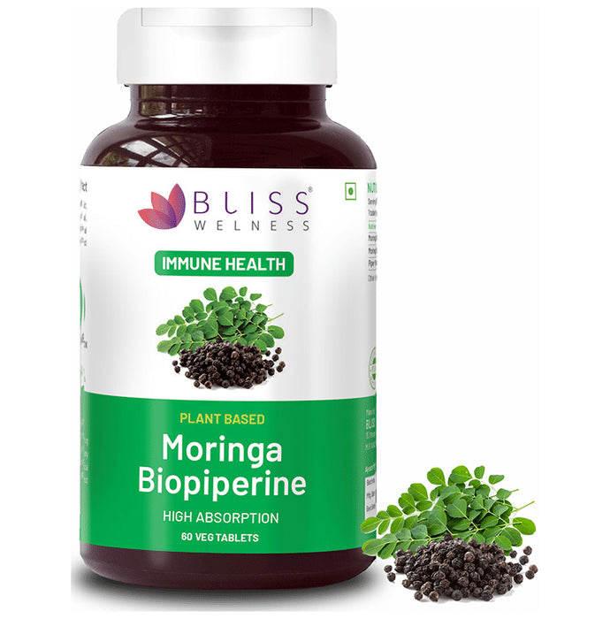 Bliss Welness Immune Health Moringa Biopiperine Veg Tablet