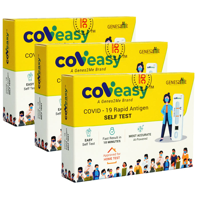 Covieasy Covid 19 Rapid Antigen Self Test Kit Medium Yellow and White - Classic Derma
