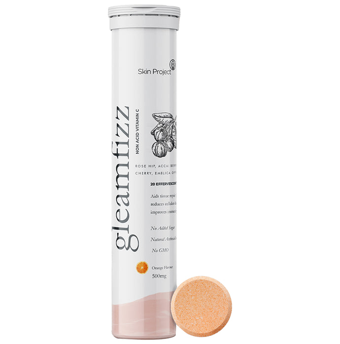 Skin Project Gleamfizz Non Acid Vitamin C Effervescent Tablet Orange - Classic Derma