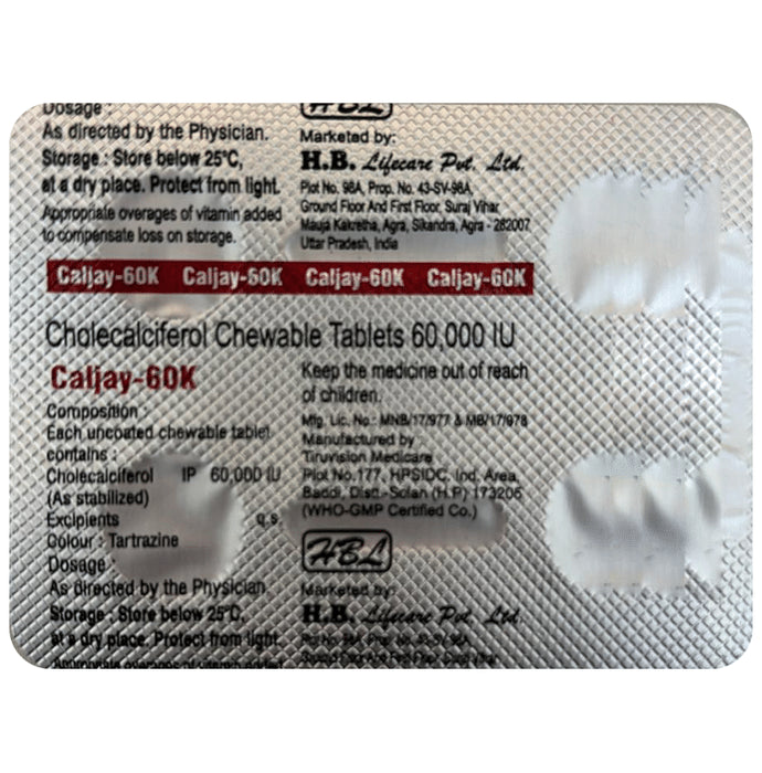 Caljay 60K Chewable Tablet