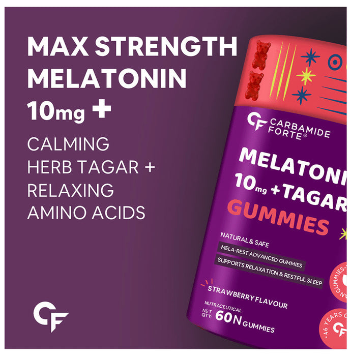 Carbamide Forte Melatonin + Tagara Vegetarian Yummy Gummies Orange