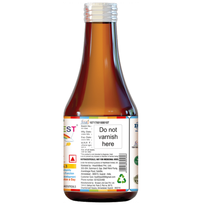 HealthBest Kidbest Omega 3 for Immunity, Brain & Vision Support | Syrup