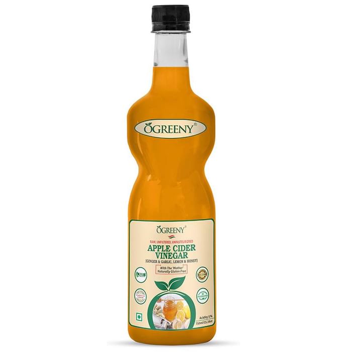 Ogreeny Apple Cider Vinegar with the Mother Ginger Garlic Lemon and Honey - Classic Derma