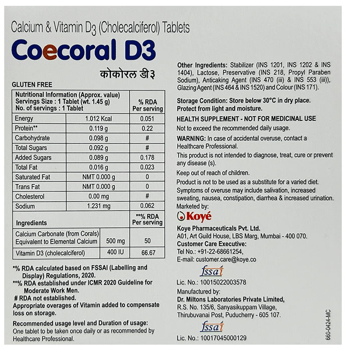 Coecoral D3 Veg Tablet