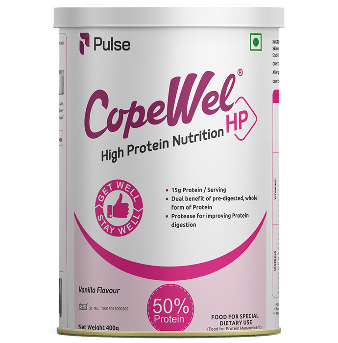 Pulse Copewel HP with Protease for Digestion | Flavour Powder Vanilla - Classic Derma