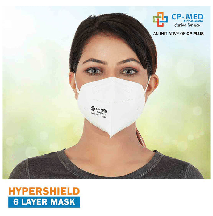 CP-Med N95 FFP2 Hypashield 6 Layers Anti-Bacterial Mask with Earloop Universal White