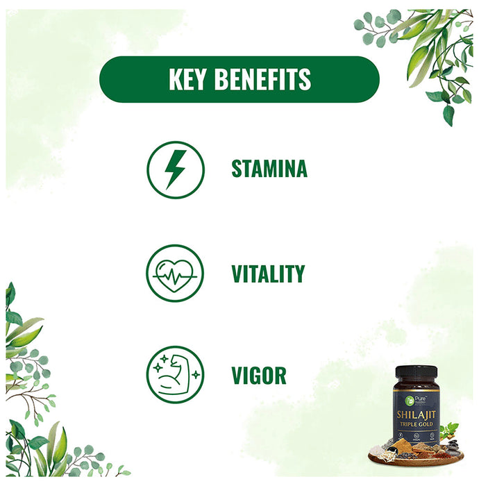 Pure Nutrition Shilajit Triple Gold Veg Capsule