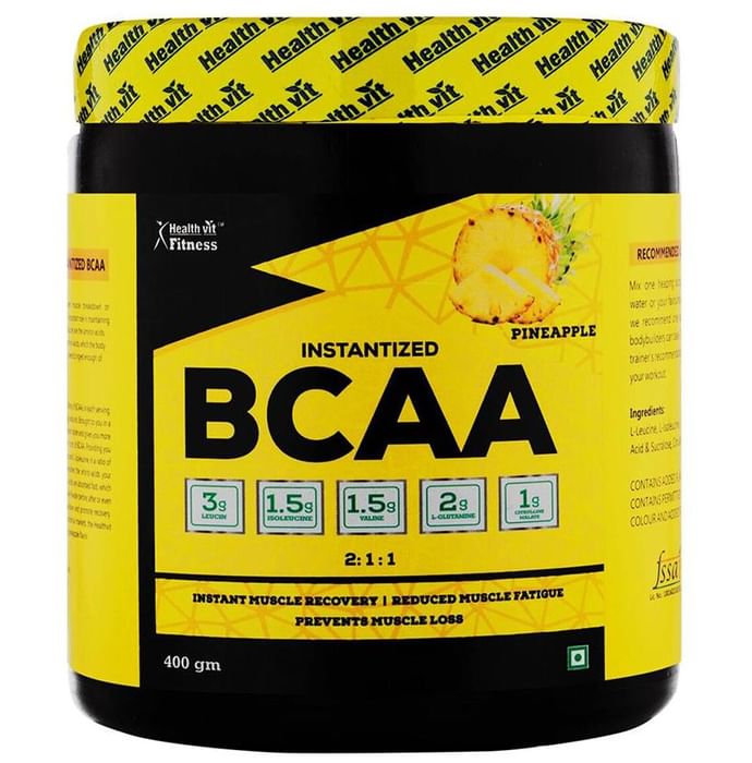 HealthVit Fitness Instantized BCAA 2:1:1 Powder Pineapple - Classic Derma