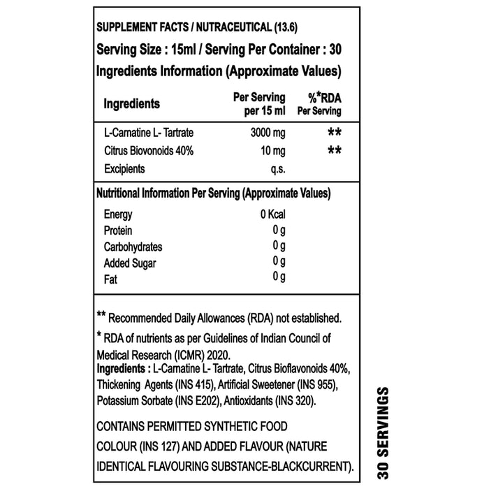 Divine Nutrition L-Carnitine Black Currant