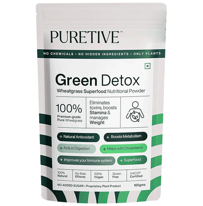 Puretive Green Detox Wheatgrass Nutritional Powder - Classic Derma
