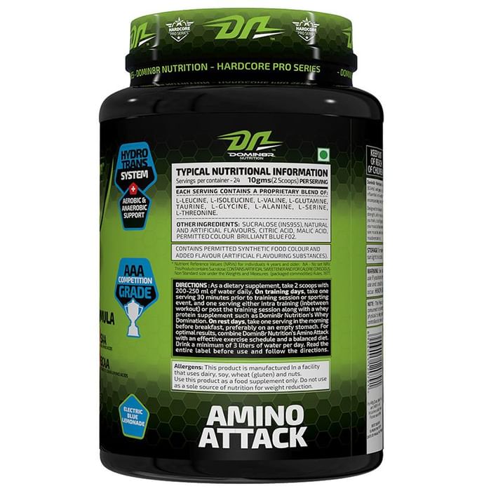 DOMIN8R Amino Attack Powder Electric Blue Lemonade