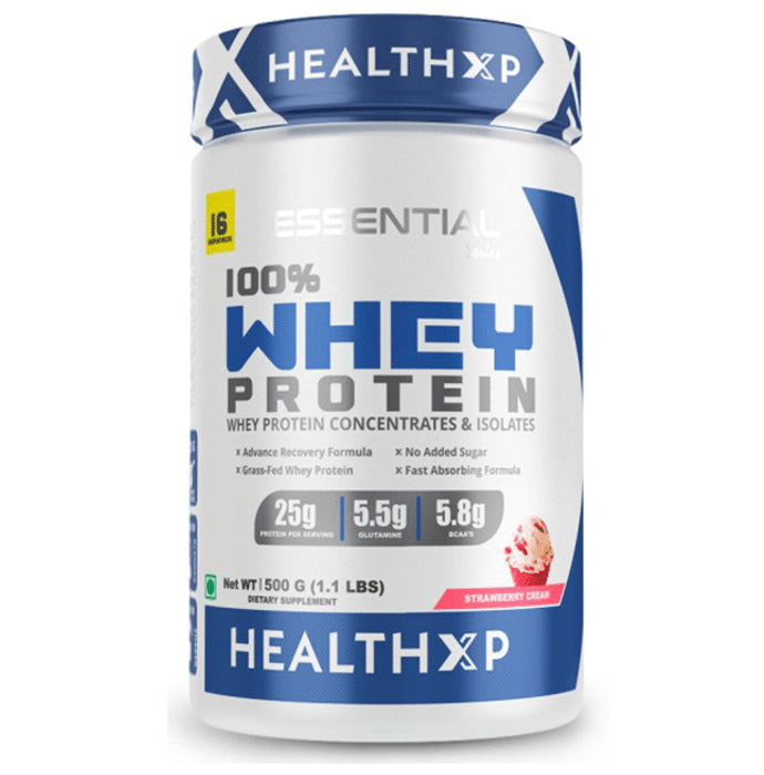 HealthXP 100% Whey Protein Strawberry Cream - Classic Derma