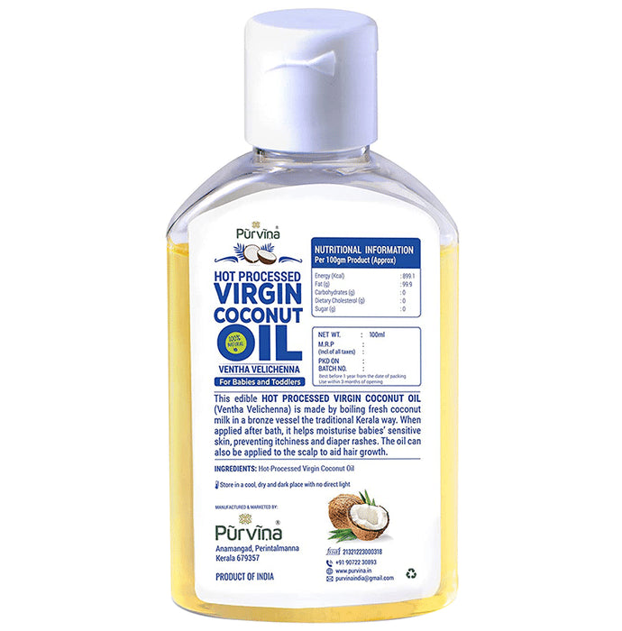 Purvina 100% Natural Hot Processed Virgin Coconut Oil