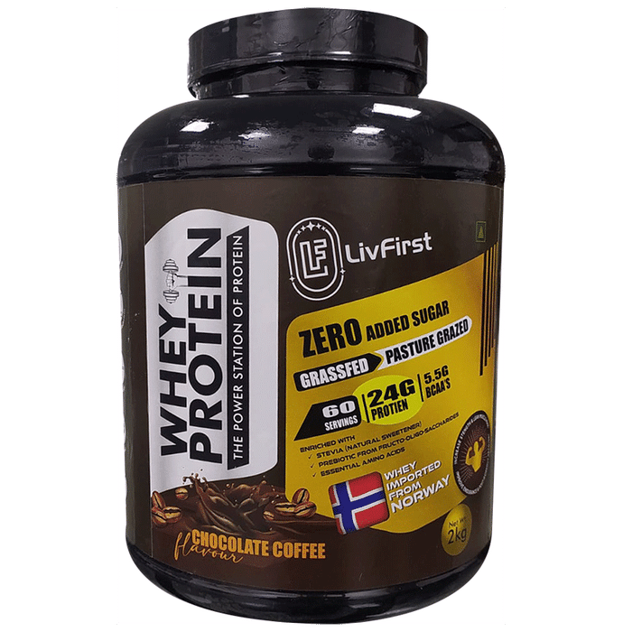 Livfirst Whey Protein Chocolate Coffee Zero Sugar - Classic Derma