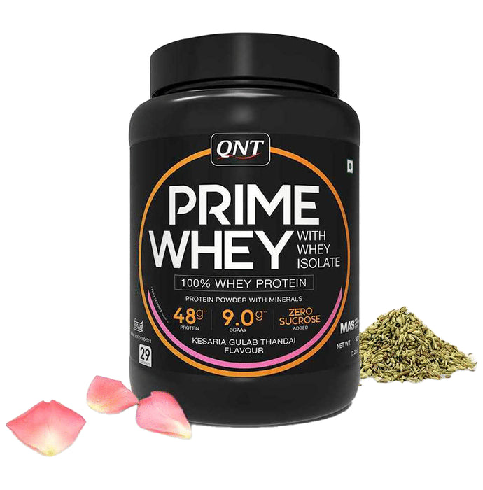 QNT Prime Whey Isolate Powder Kesaria Gulab Thandai - Classic Derma