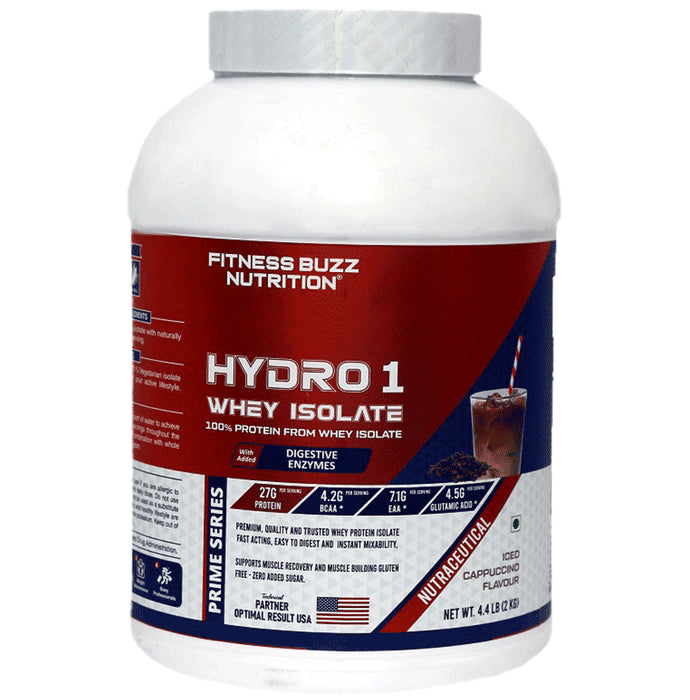 Fitness Buzz Nutrition HYdro 1 Whey Isolate Powder Iced Cappucinno - Classic Derma