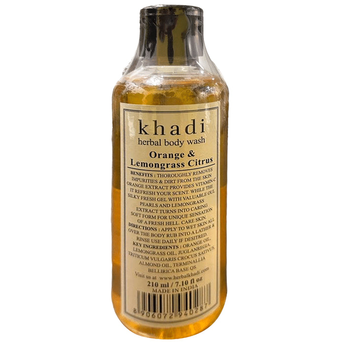 Khadi Herbal Orange & Lemongrass Citrus Body Wash - Classic Derma