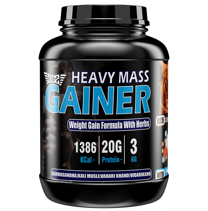 SOS Nutrition Heavy Mass Gainer Powder with Herbs Rich Chocolate - Classic Derma