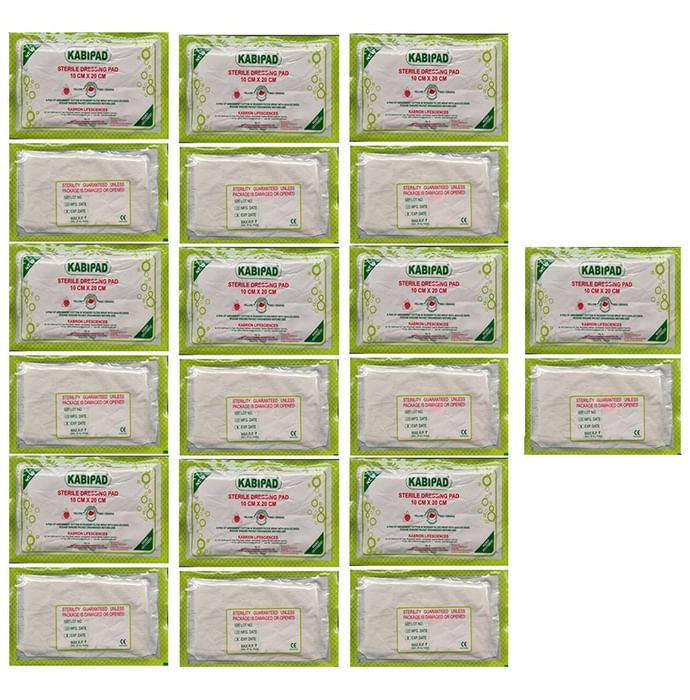 Agarwals Kabiron Kabipad Premium Combine Sterile Dressing Surgicals Pad 10cm x 20cm - Classic Derma