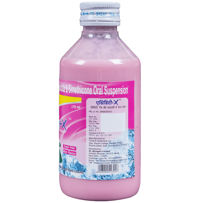 Dr. Morepen Mint Acidity-X Antacid Antigas Liquid Sugar Free