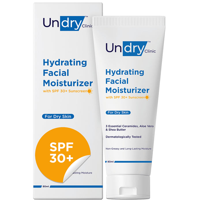 Undry Hydrating Facial Moisturizer with SPF 30+ Sunscreen - Classic Derma