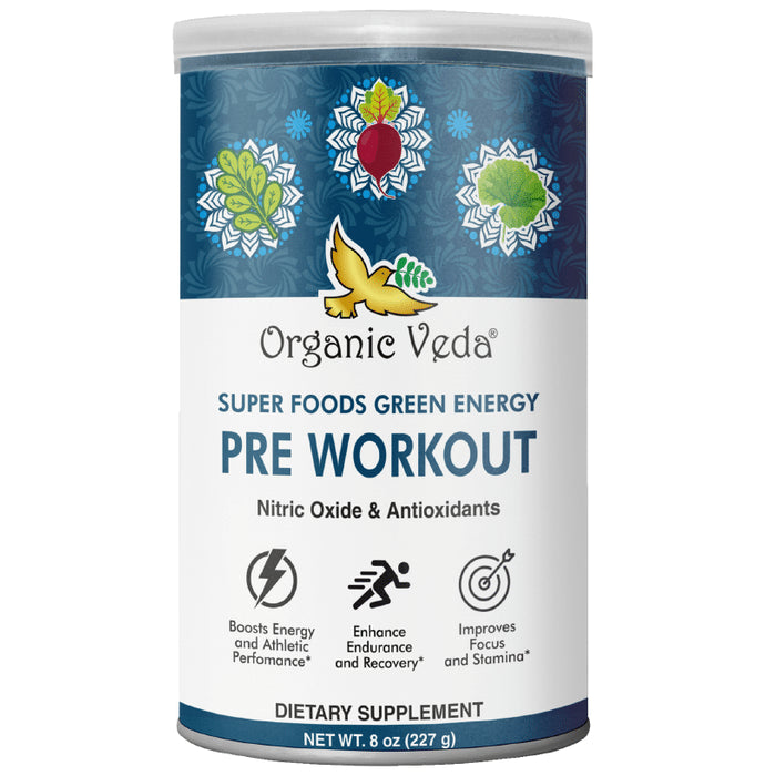 Organic Veda Super Foods Green Energy Pre Workout Powder - Classic Derma