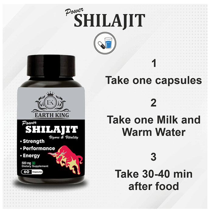 Earth King Power Shilajit 500mg Capsule