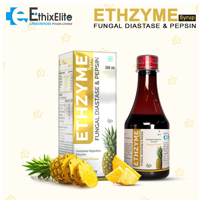 Ethixelite Ethzyme Syrup Pineapple Sugar Free
