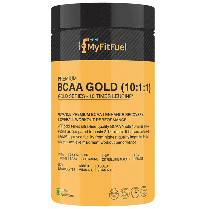 MyFitFuel Premium BCAA Gold (10:1:1) Unflavoured - Classic Derma