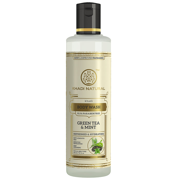 Khadi Naturals Ayurvedic Green Tea & Mint Bodywash - SLS Paraben Free - Classic Derma