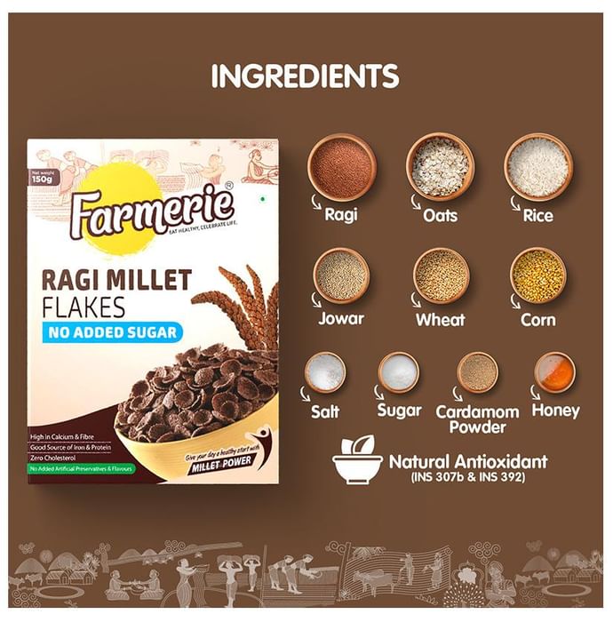 Farmerie Ragi Millet No Added Sugar Flakes