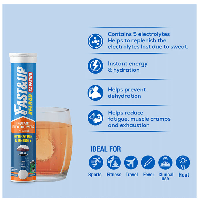 Fast&Up Cola Hydration Reload+Caffeine Effervescent Tablet