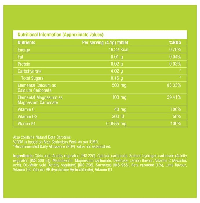 Fast&Up Fortify Calcium & Magnesium with Vitamin D3 Lemon and Lime Effervescent Tablet