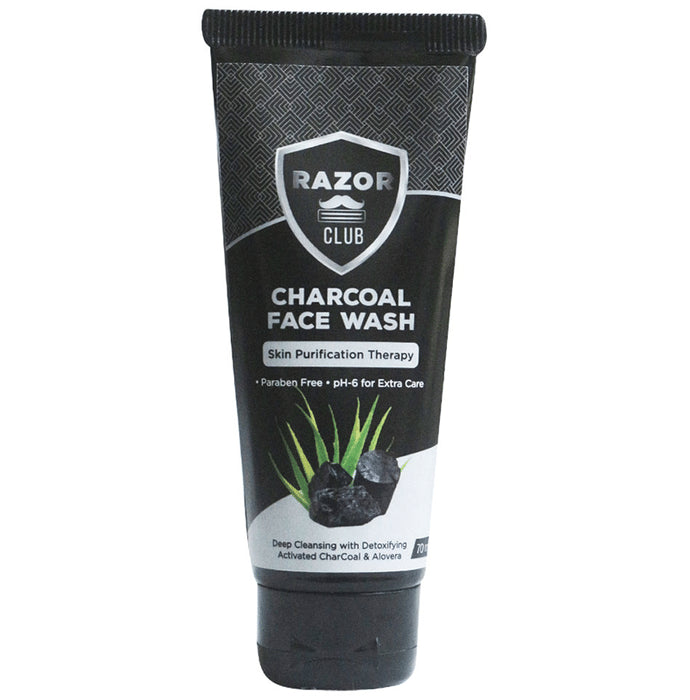 Razor Club Activated Charcoal & Alovera Charcoal Face Wash - Classic Derma