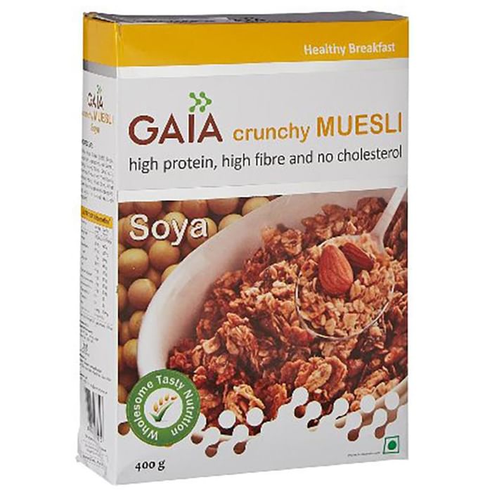 GAIA with Vitamins, Minerals, High Protein & Fibres for Nutrition | Crunchy Soya Muesli - Classic Derma