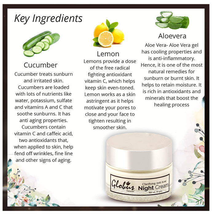 Globus Naturals Clarifying Anti Acne Night Cream