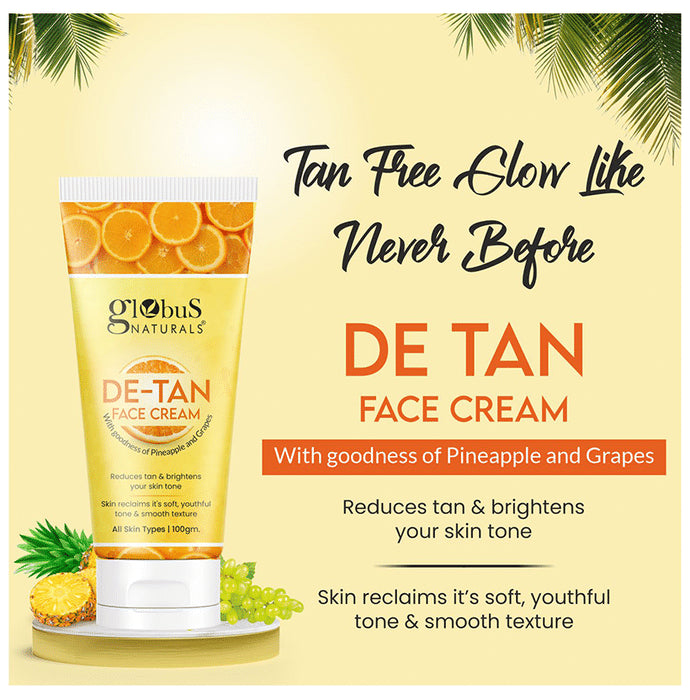 Globus Naturals De Tan Face Cream (100gm Each)