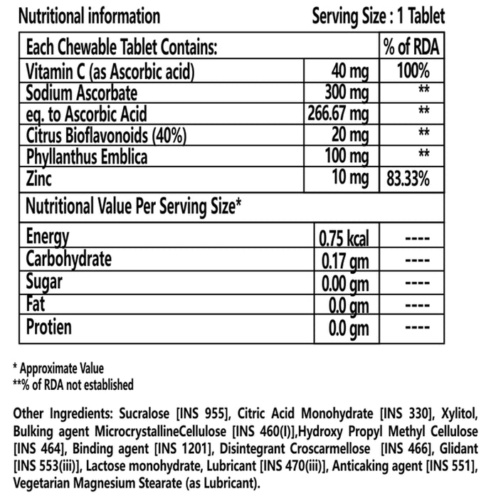 Goa Nutritions Well C Kids Chewable Tablet Orange