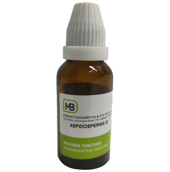M Bhattacharyya & Co Pvt Ltd Aspidosperma Mother Tincture Q - Classic Derma