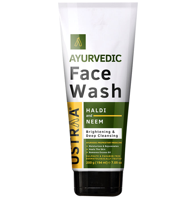 Ustraa Ayurvedic Face Wash Haldi & Neem - Classic Derma