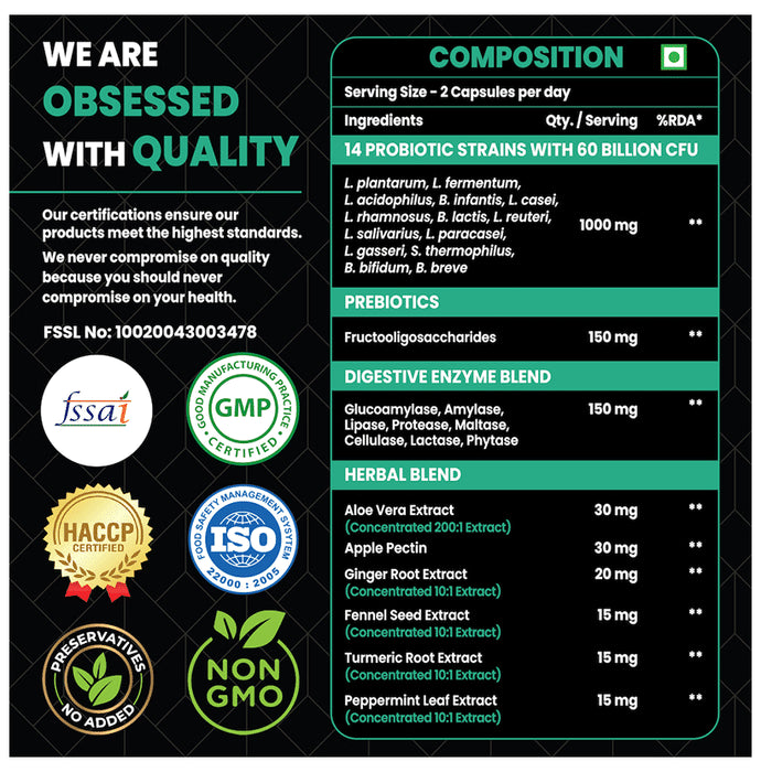 Healeo Nutrition Probiotics 60 Billion CFU Tablet
