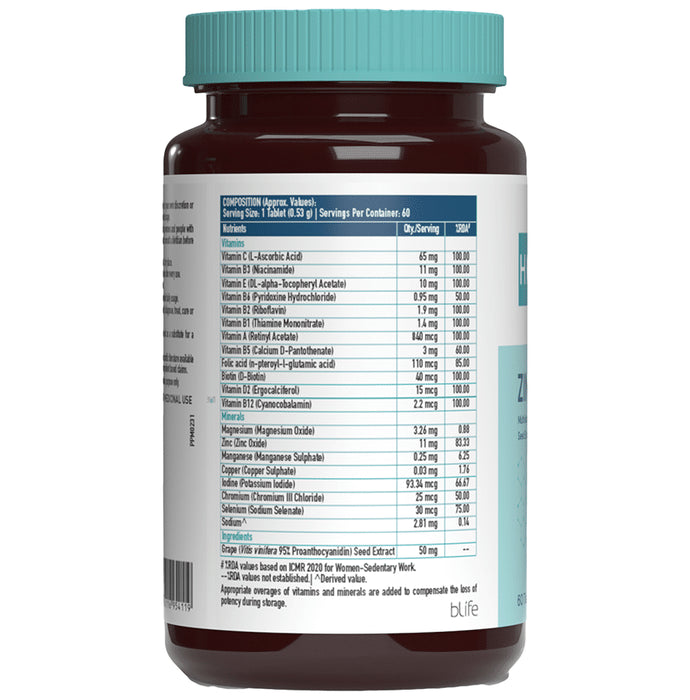 Healthkart HK Vitals Zinc Complex | Multivitamin & Multimineral with Grape Seed Extract for Energy & Immunity | Tablet