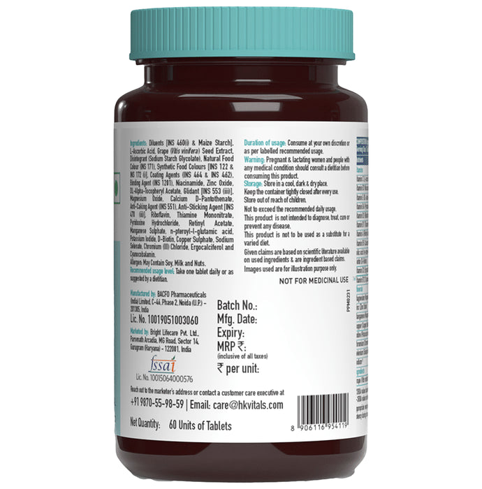 Healthkart HK Vitals Zinc Complex | Multivitamin & Multimineral with Grape Seed Extract for Energy & Immunity | Tablet