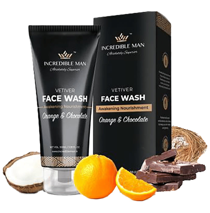 Incredible Man Vetiver Face Wash Orange & Chocolate - Classic Derma