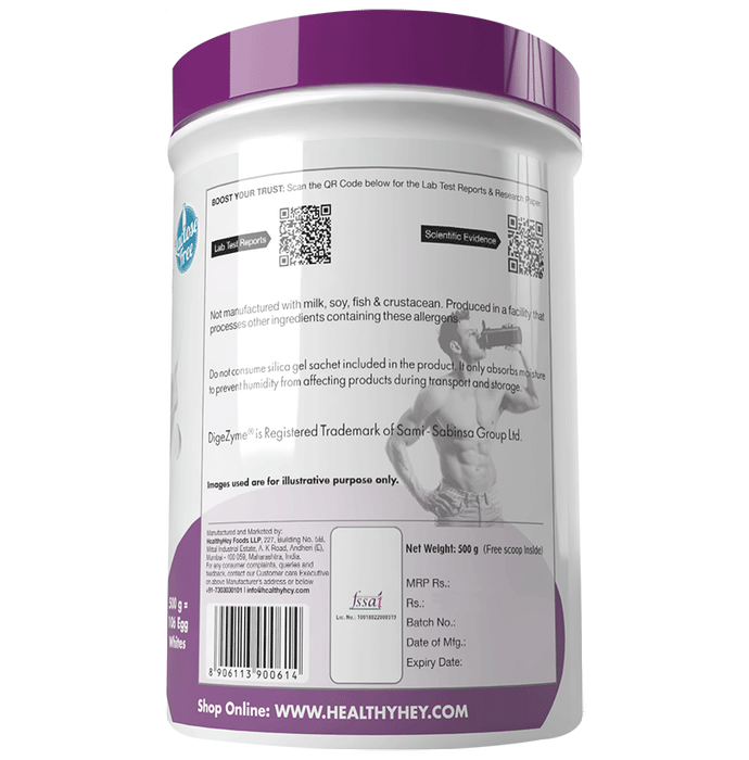 HealthyHey Nutrition Pasteurized Egg White Protein Powder Unflavoured