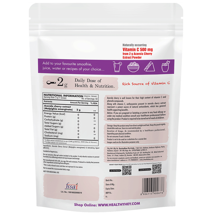 HealthyHey Nutrition Vitamin C Powder Unflavoured