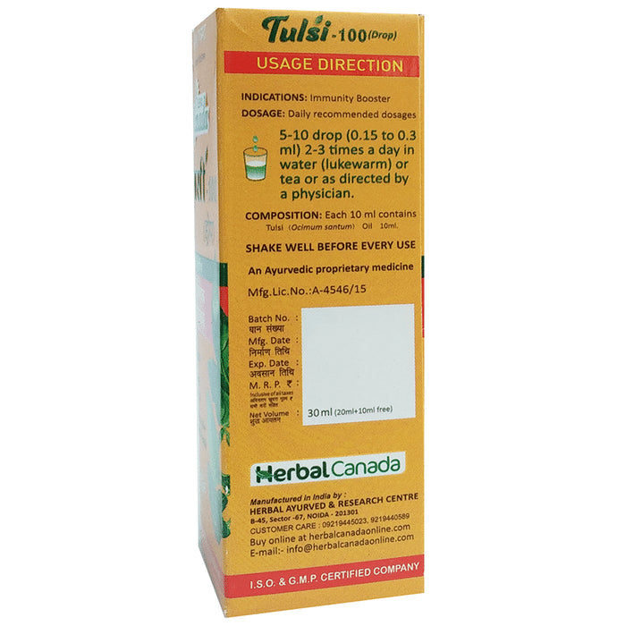 Herbal Canada Tulsi 100 Drop